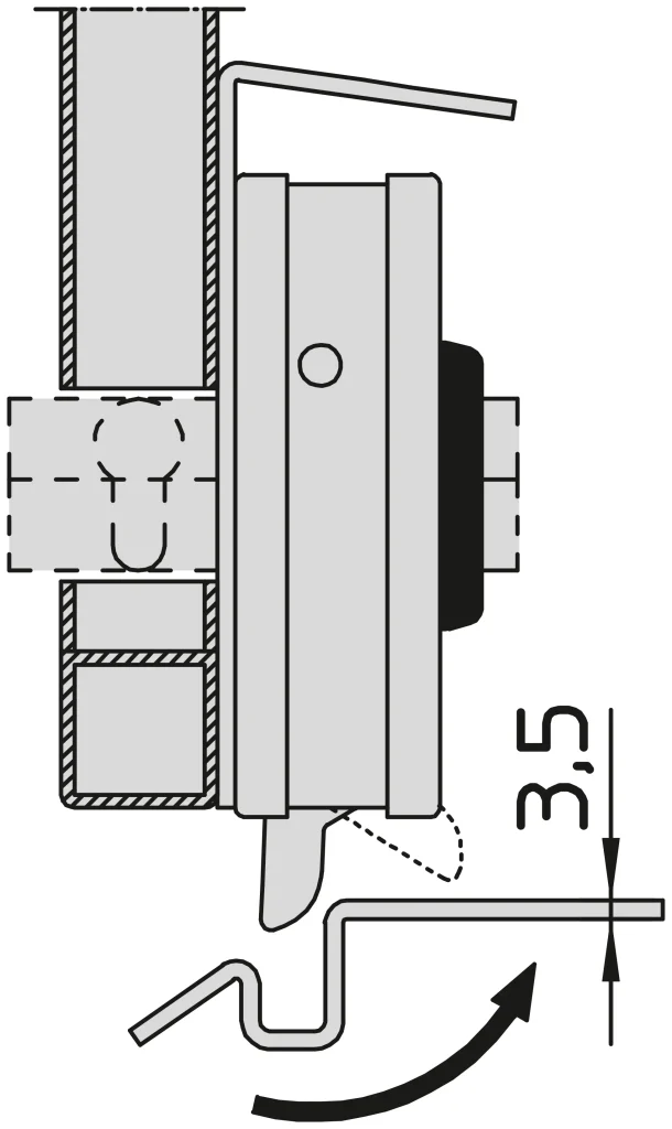 Cerradura eléctrica V90 VIRO – Cerradura rotatoria para portones con apertura hacia el exterior
